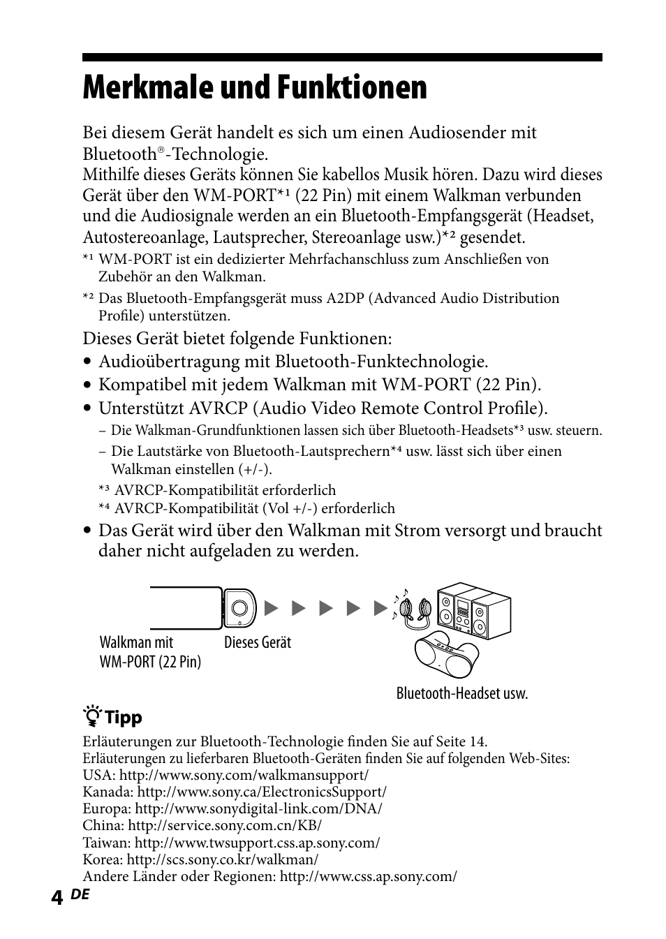 Merkmale und funktionen | Sony WLA-NWB1 User Manual | Page 40 / 91