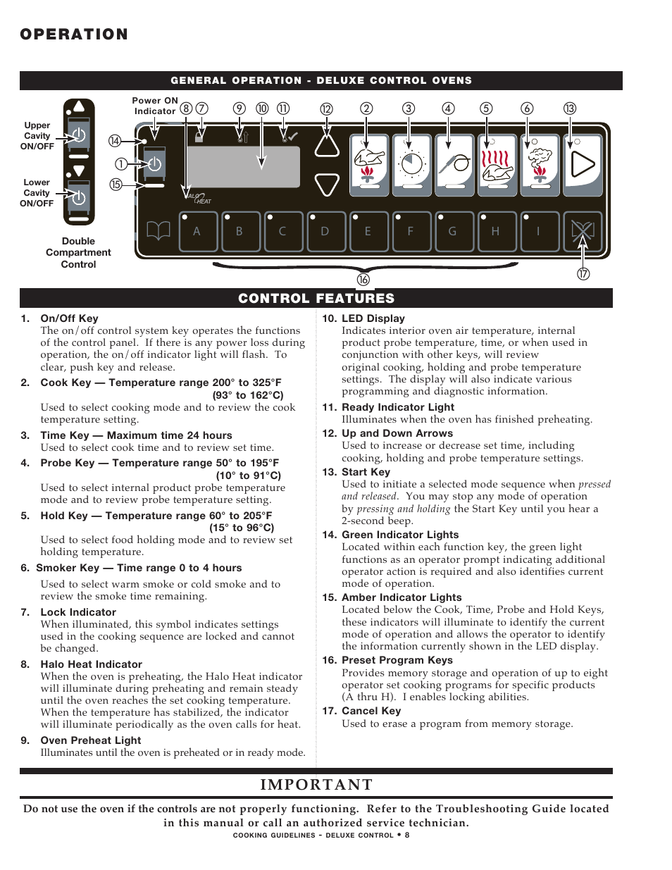 Operation, Important | Alto-Shaam MN-29492 User Manual | Page 10 / 53
