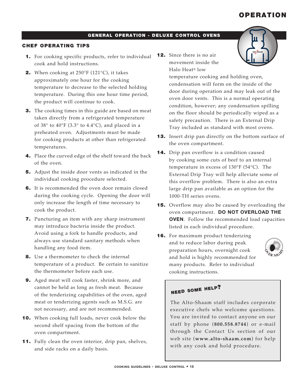 Operation | Alto-Shaam MN-29492 User Manual | Page 17 / 53