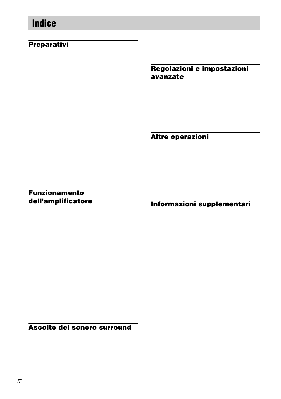 Indice | Sony STR-DA1000ES User Manual | Page 124 / 180
