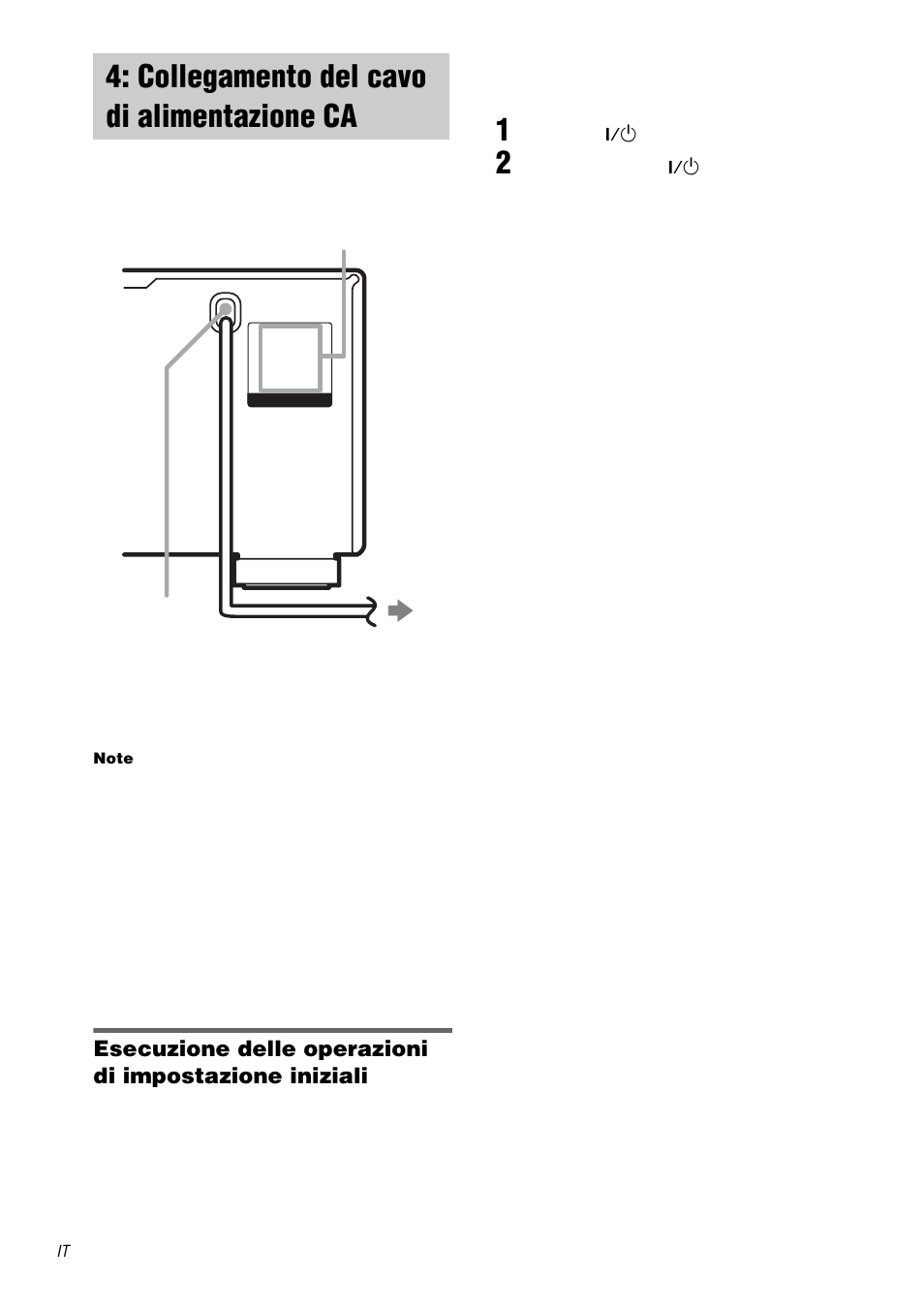 Collegamento del cavo di alimentazione ca, Collegamento del cavo di alimentazione | Sony STR-DA1000ES User Manual | Page 140 / 180