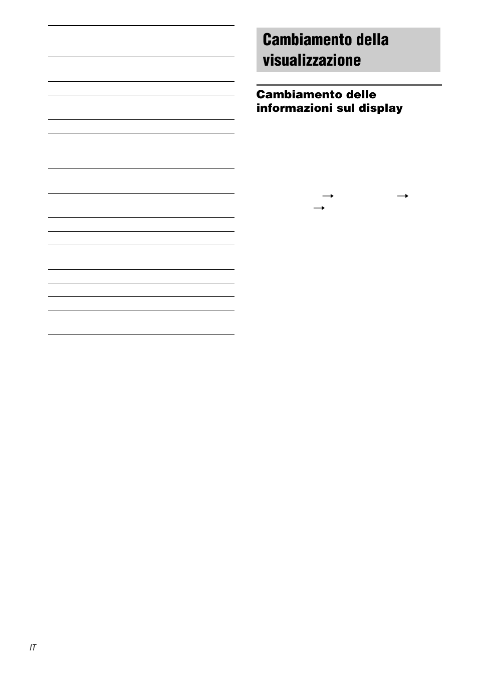 Cambiamento della visualizzazione, Cambiamento delle informazioni sul display | Sony STR-DA1000ES User Manual | Page 150 / 180