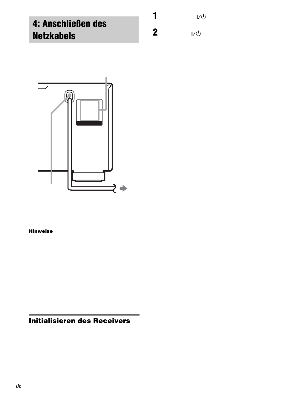 Anschließen des netzkabels | Sony STR-DA1000ES User Manual | Page 20 / 180