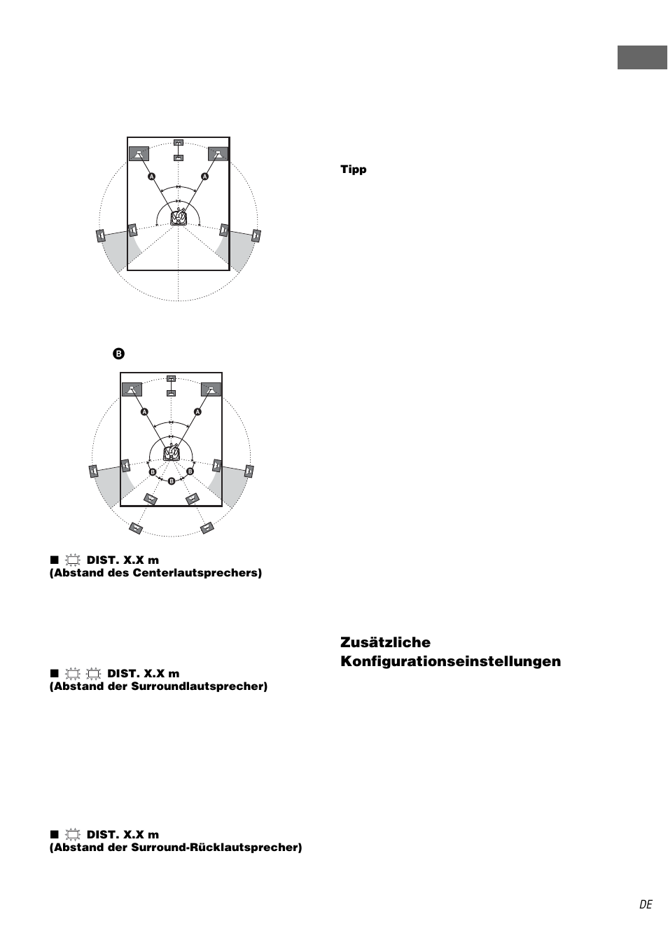 Zusätzliche konfigurationseinstellungen | Sony STR-DA1000ES User Manual | Page 23 / 180