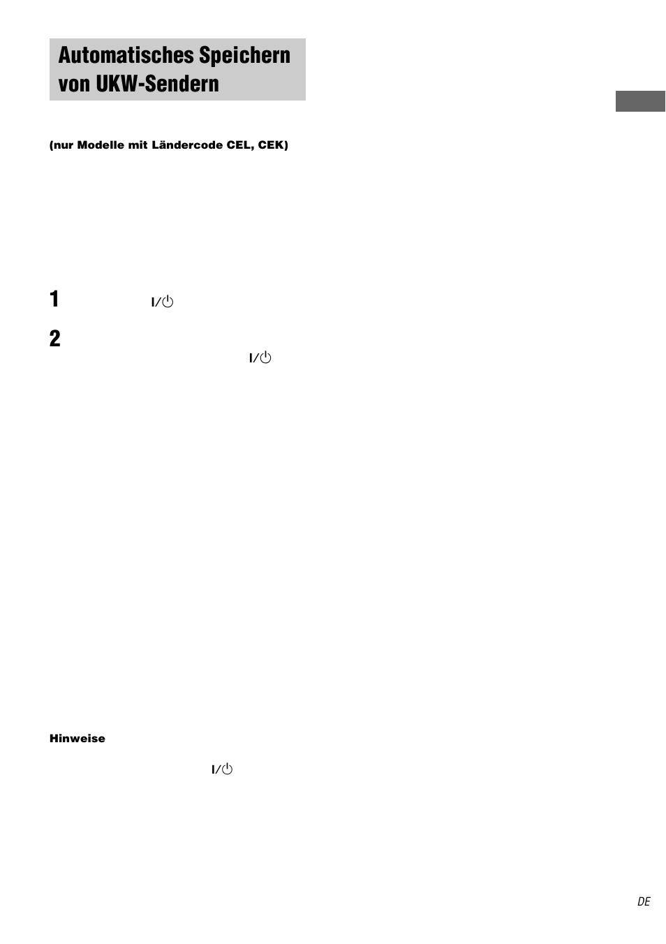 Automatisches speichern von ukw-sendern, Autobetical, Nur modelle mit ländercode cel, cek) | Automatisches speichern von ukw | Sony STR-DA1000ES User Manual | Page 27 / 180