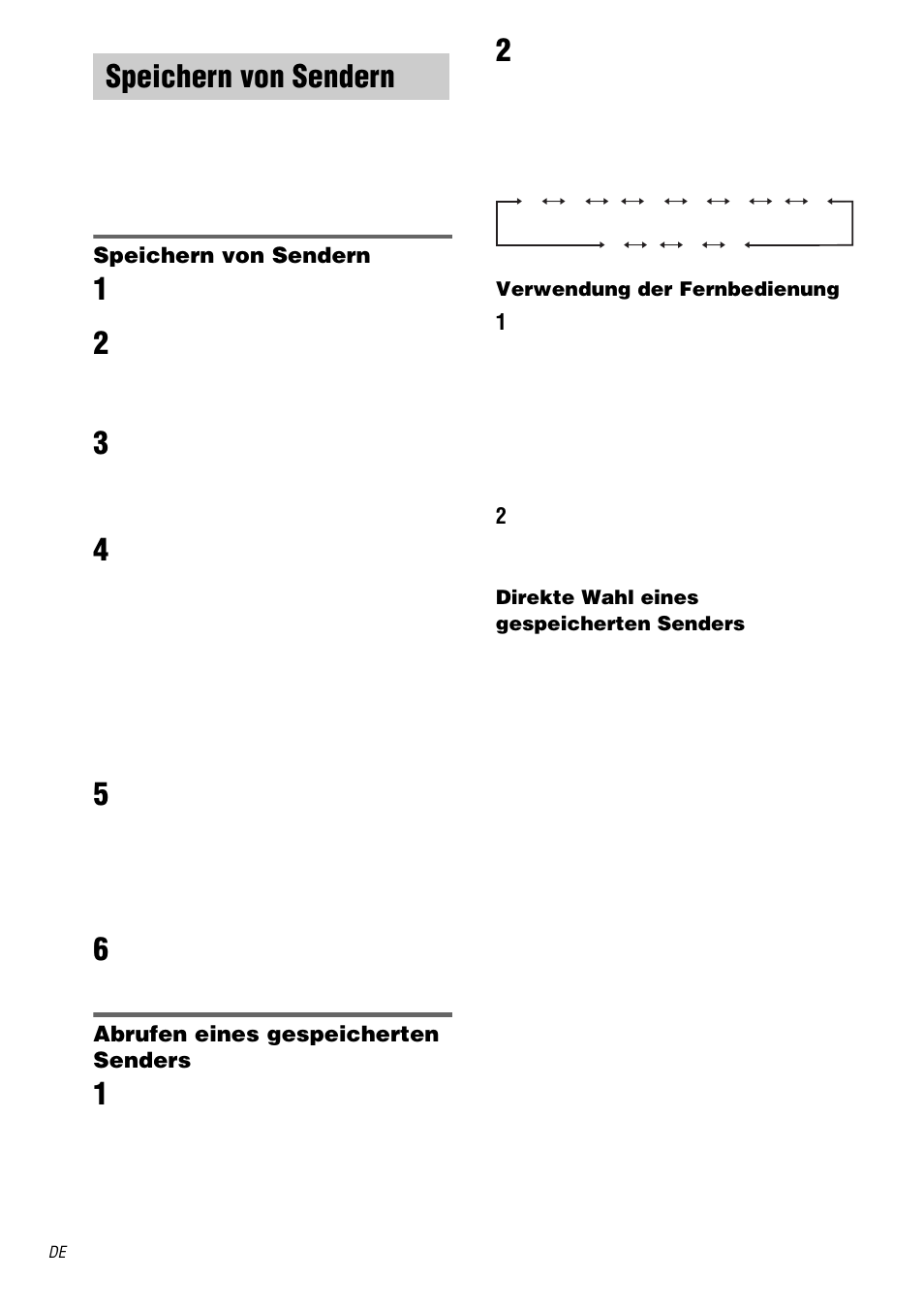 Speichern von sendern, Sendern siehe „speichern von sendern, Siehe | Abrufen eines gespeicherten senders | Sony STR-DA1000ES User Manual | Page 28 / 180