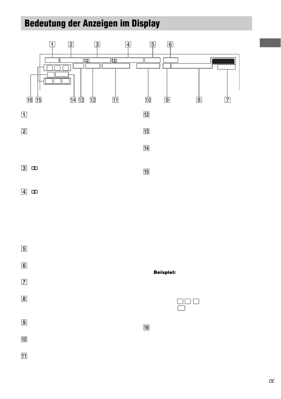 Bedeutung der anzeigen im display | Sony STR-DA1000ES User Manual | Page 31 / 180