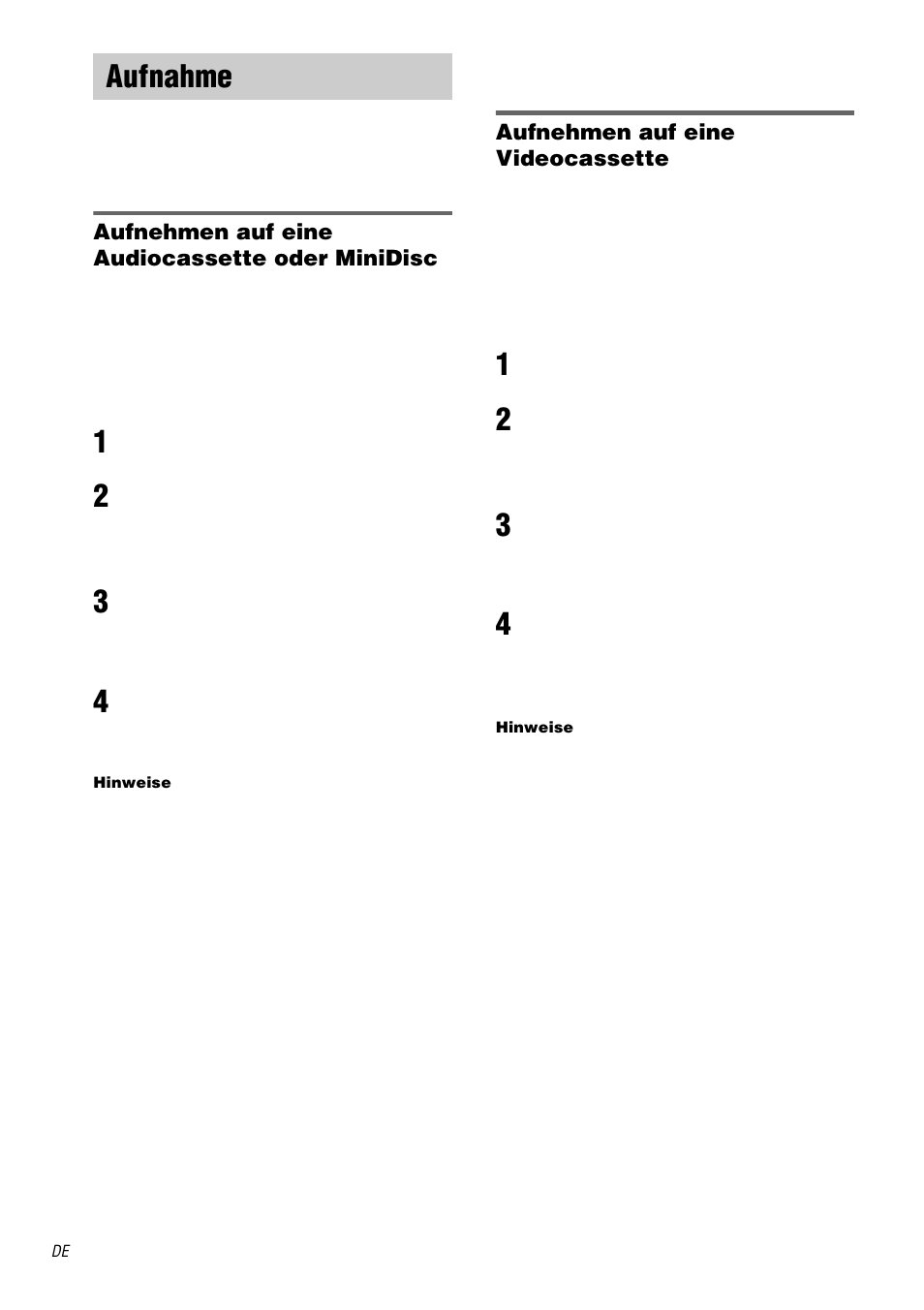 Aufnahme | Sony STR-DA1000ES User Manual | Page 46 / 180