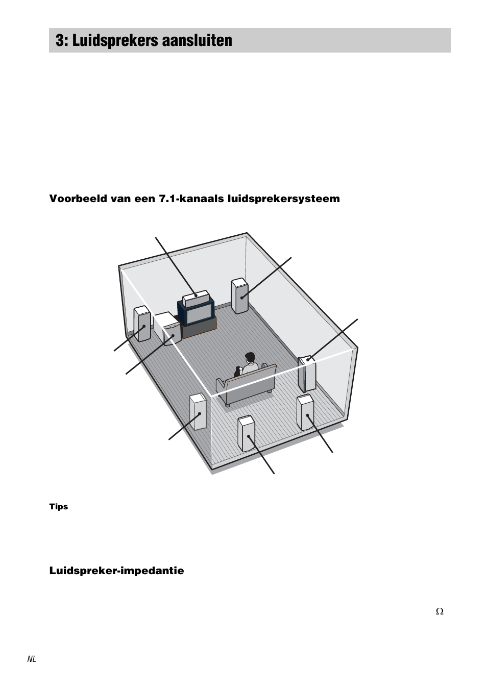 Luidsprekers aansluiten | Sony STR-DA1000ES User Manual | Page 74 / 180