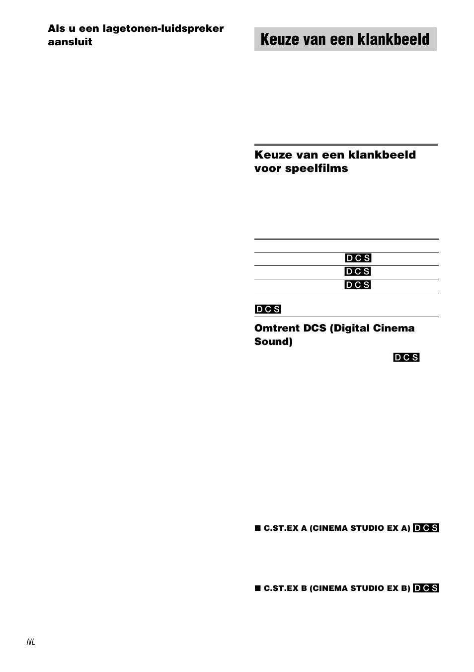 Keuze van een klankbeeld, Keuze van een klankbeeld voor speelfilms | Sony STR-DA1000ES User Manual | Page 94 / 180