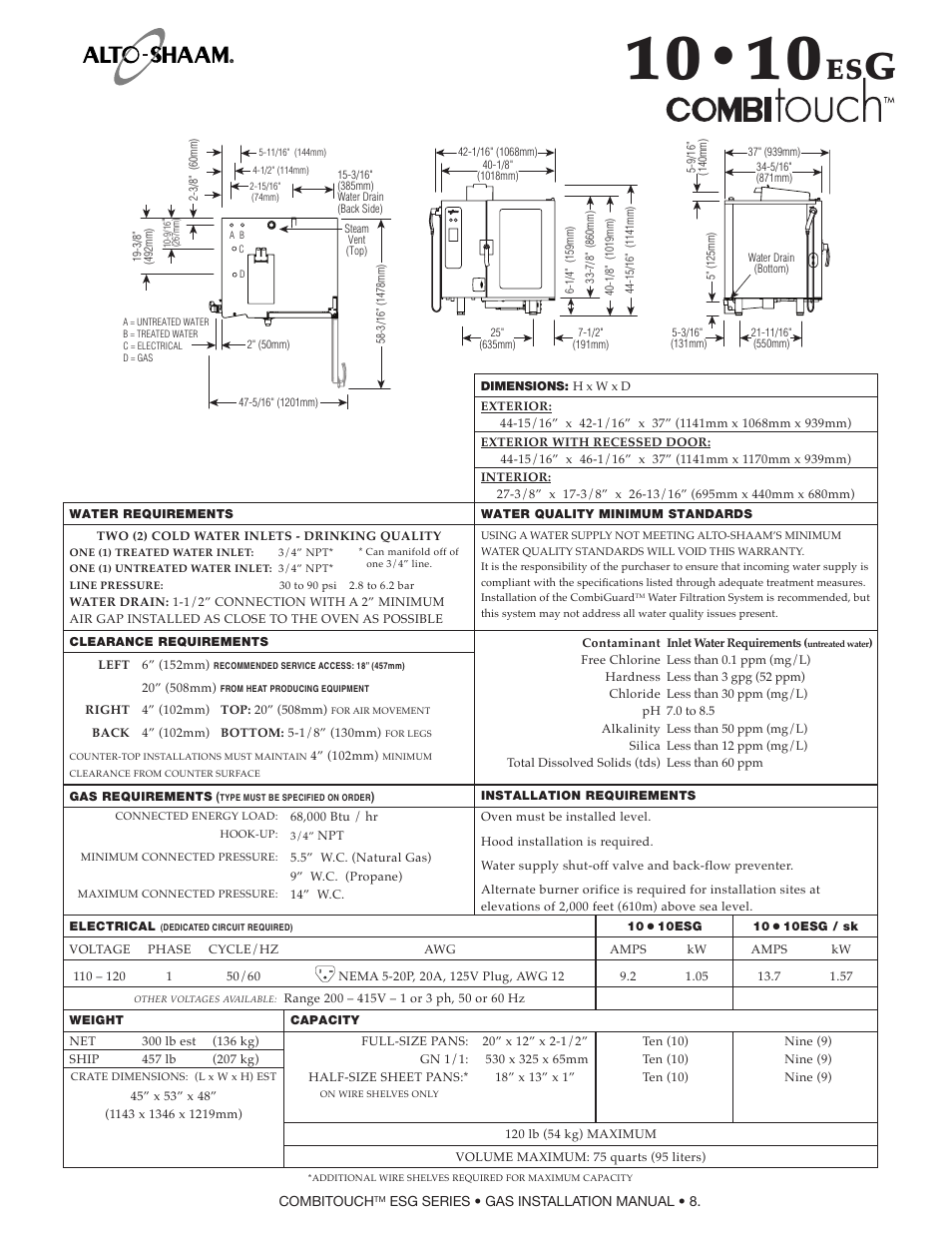 Alto-Shaam COMPITHERM 2020ESG User Manual | Page 10 / 33