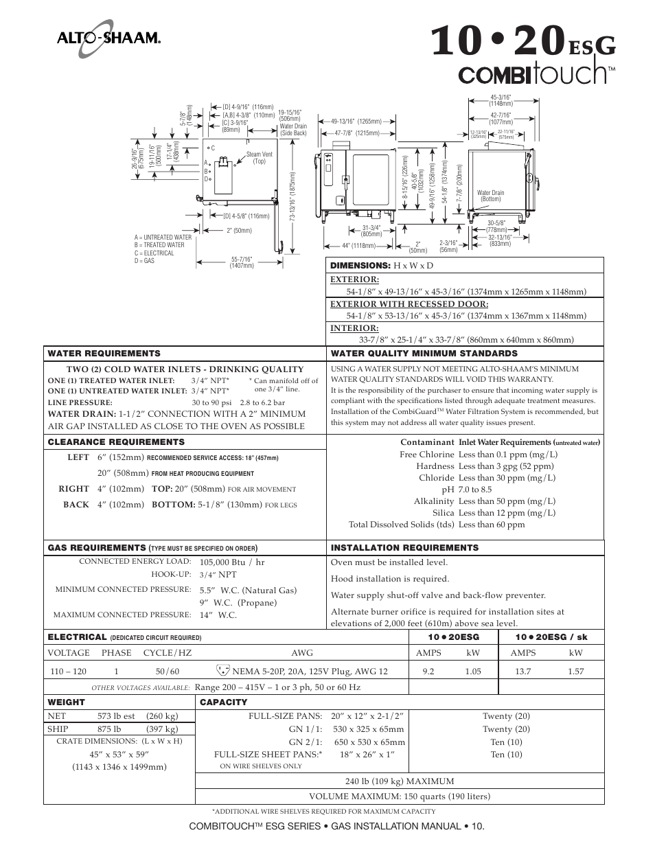 Alto-Shaam COMPITHERM 2020ESG User Manual | Page 12 / 33