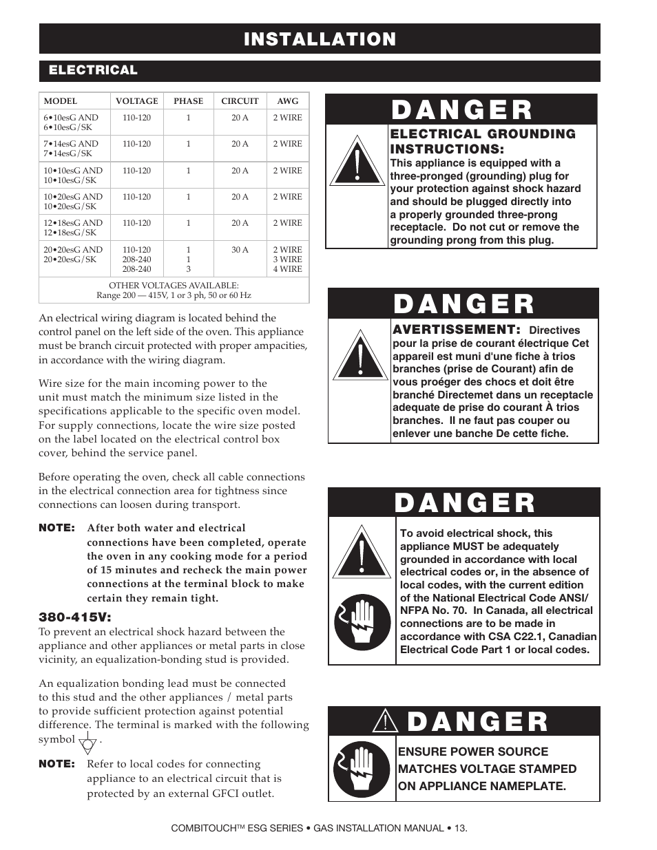 Installation | Alto-Shaam COMPITHERM 2020ESG User Manual | Page 15 / 33