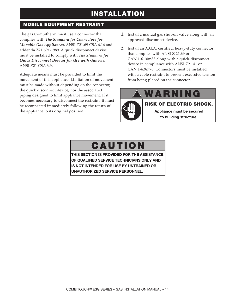 Installation | Alto-Shaam COMPITHERM 2020ESG User Manual | Page 16 / 33