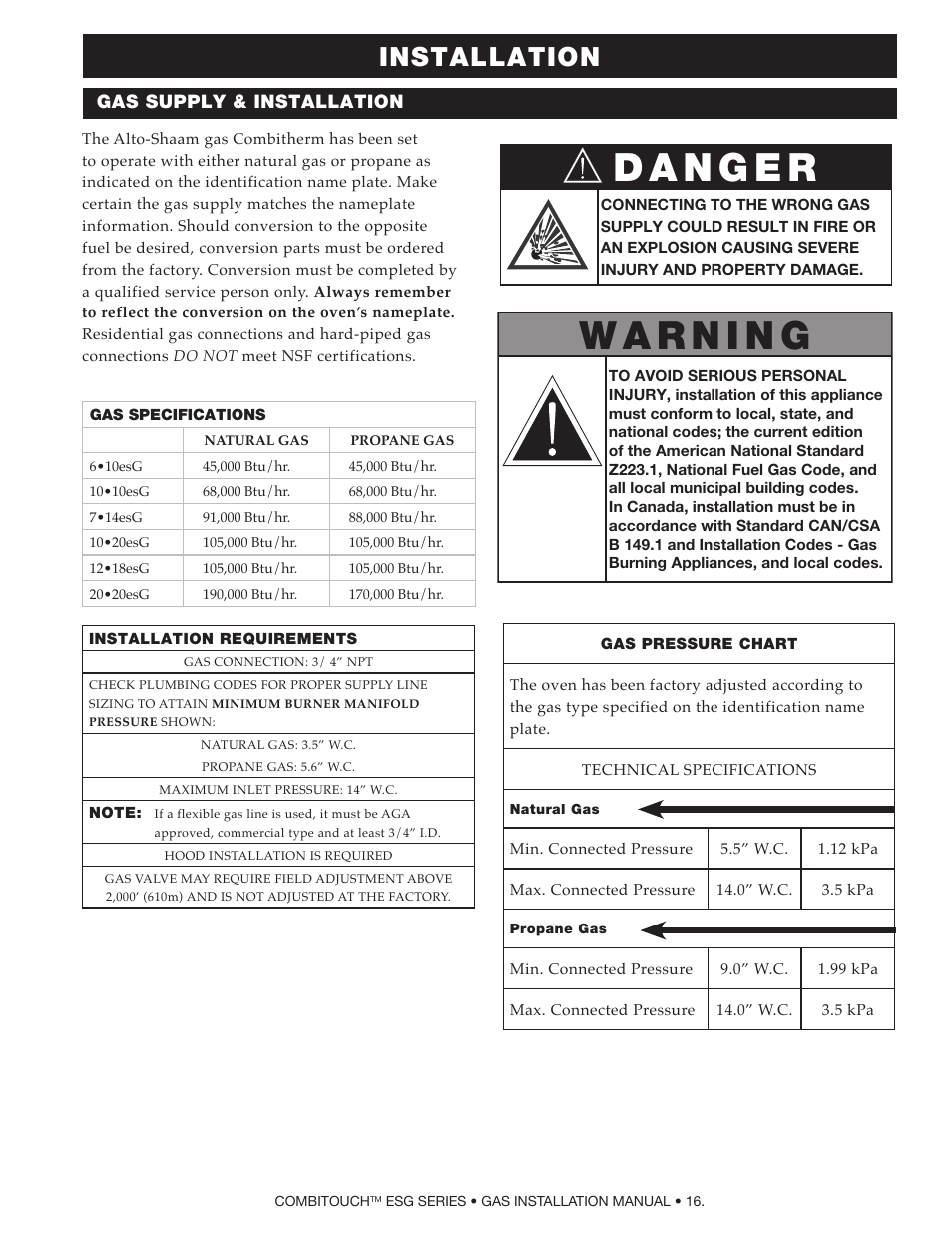 Installation | Alto-Shaam COMPITHERM 2020ESG User Manual | Page 18 / 33