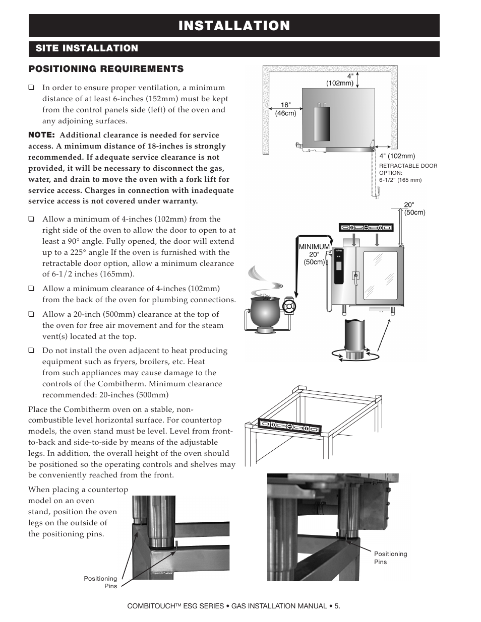 Installation | Alto-Shaam COMPITHERM 2020ESG User Manual | Page 7 / 33