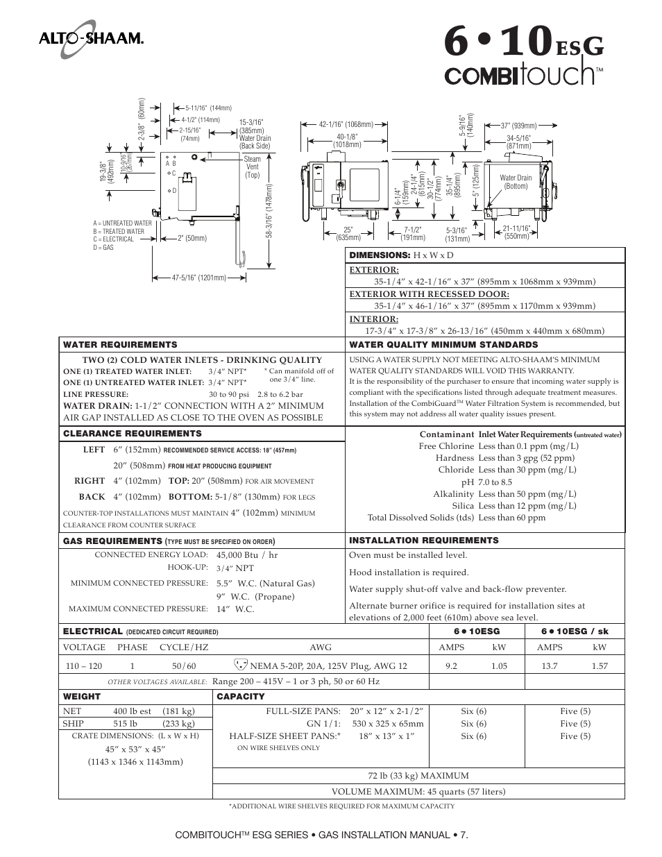 Alto-Shaam COMPITHERM 2020ESG User Manual | Page 9 / 33