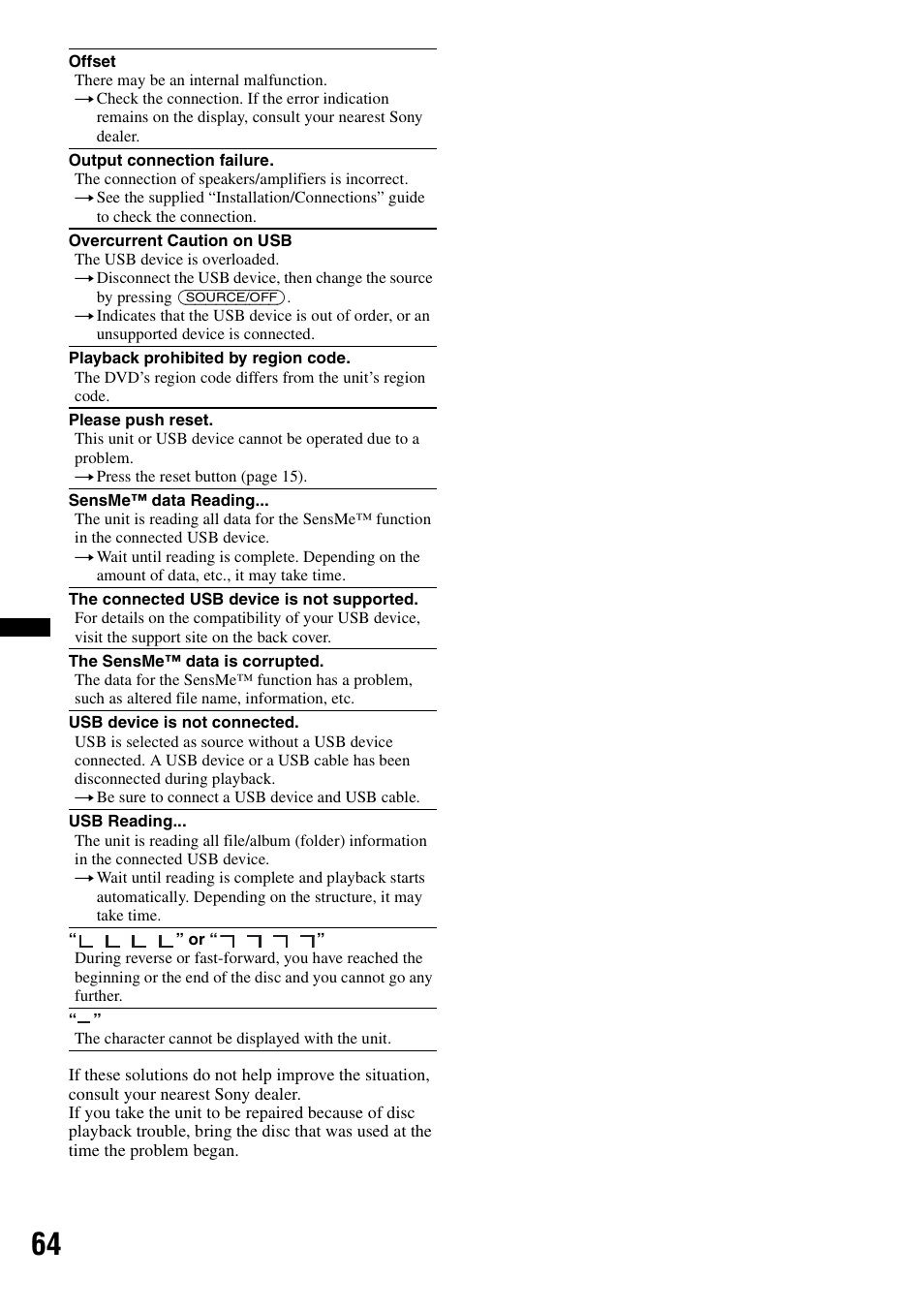 Sony XAV-63 User Manual | Page 64 / 208