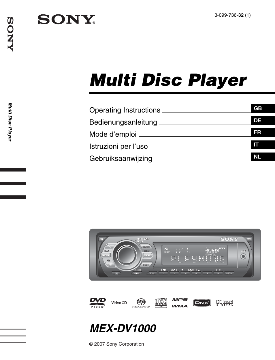 Sony MEX-DV1000 User Manual | 300 pages