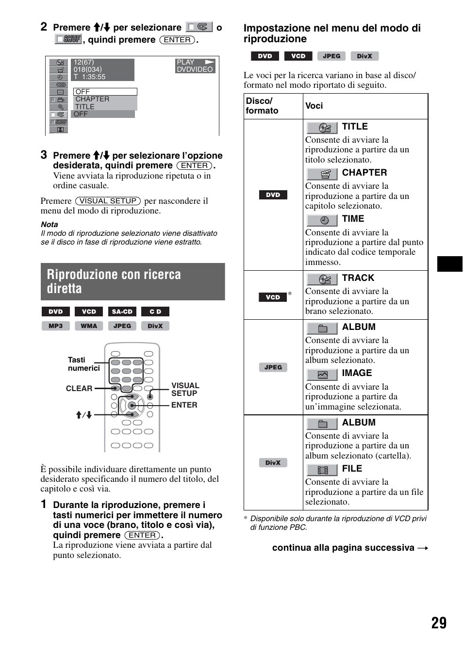 Riproduzione con ricerca diretta, Ck 29, File 29 | Sony MEX-DV1000 User Manual | Page 207 / 300