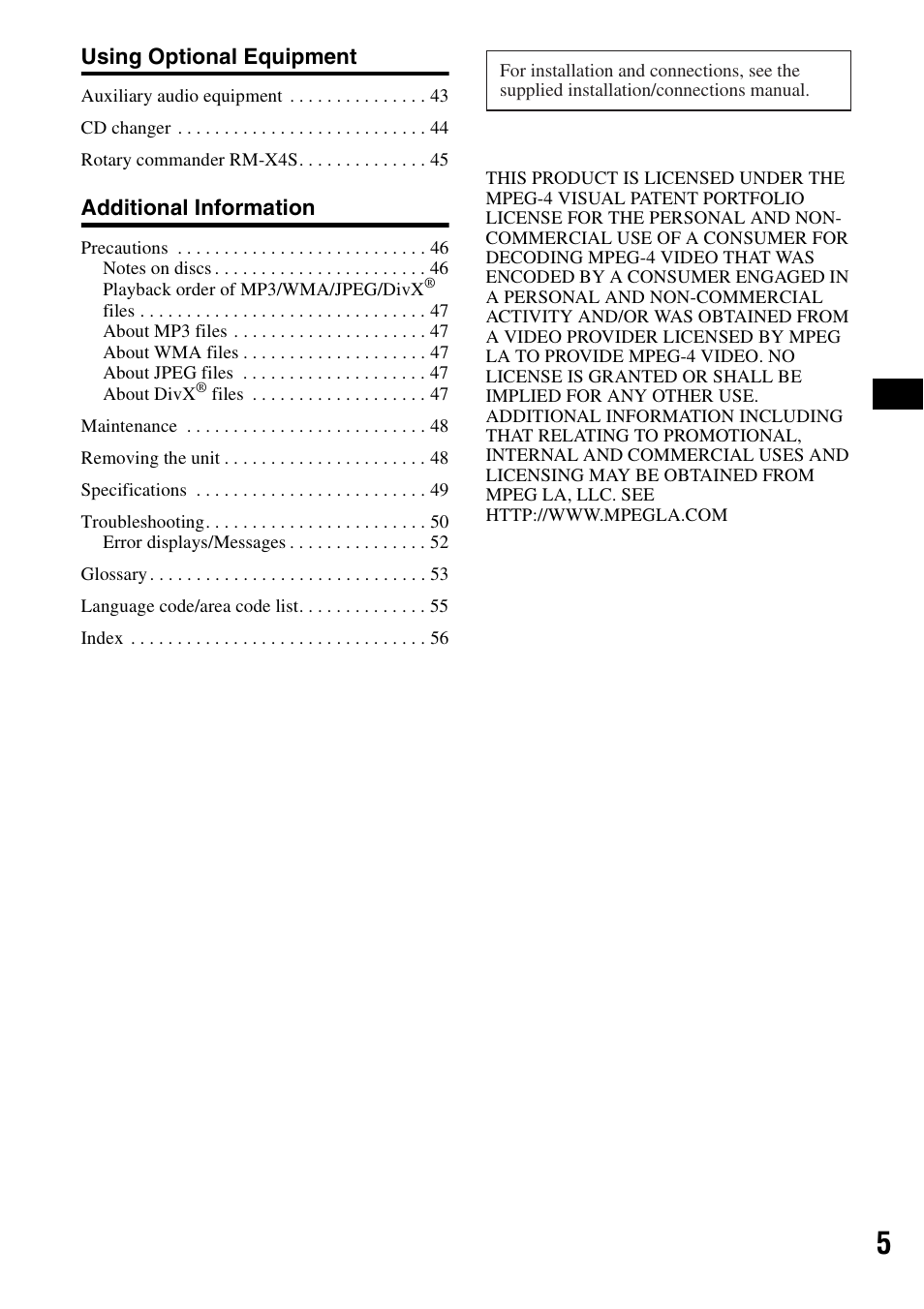 Sony MEX-DV1000 User Manual | Page 5 / 300