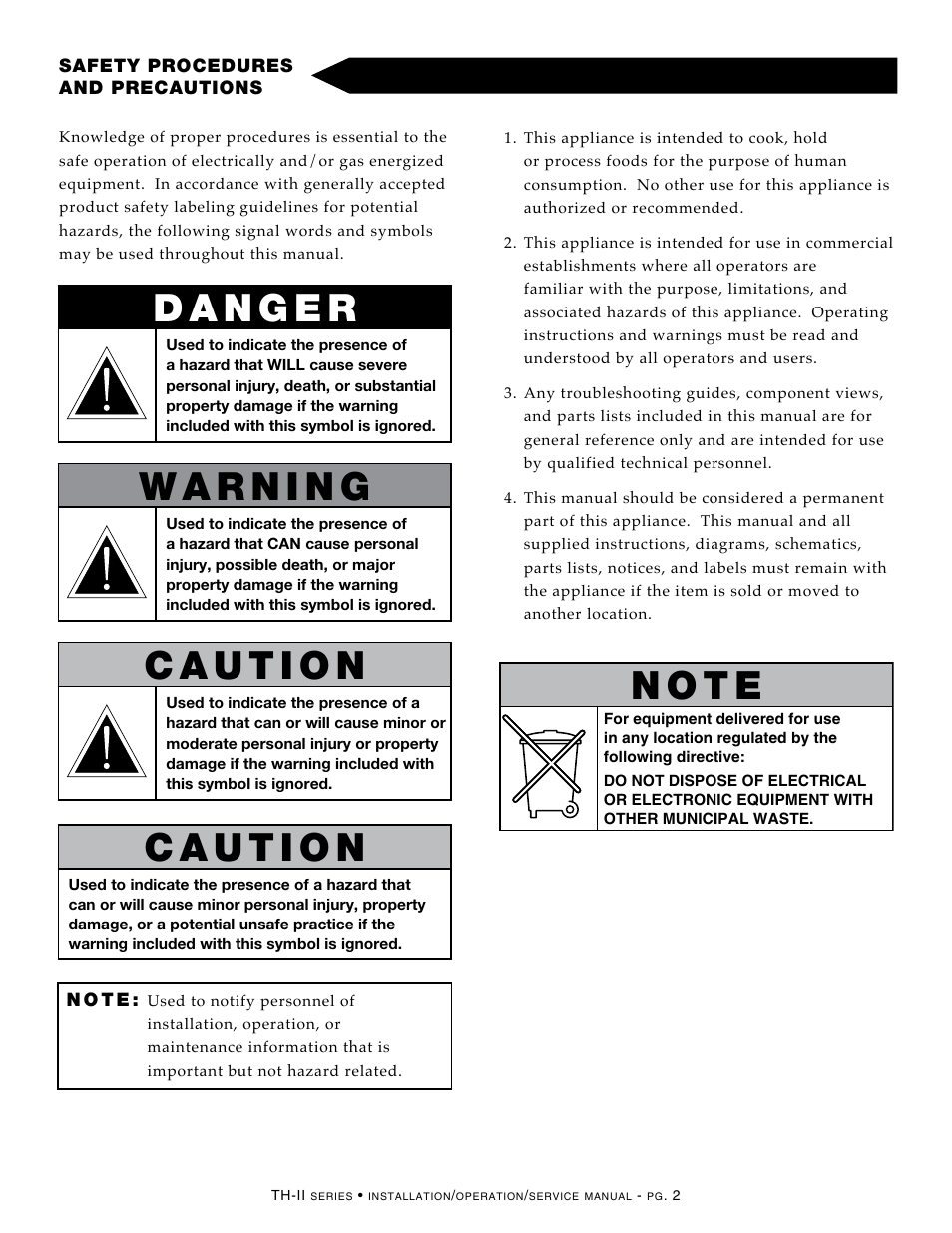 N o t e | Alto-Shaam HALO HEAT 500-TH-II User Manual | Page 4 / 28