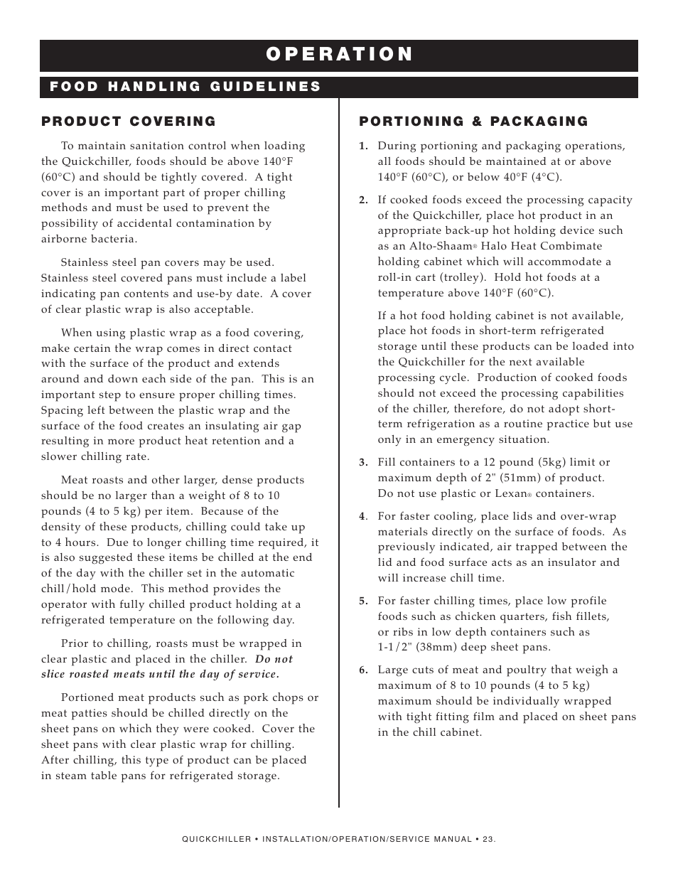 Alto-Shaam QuickChiller QC-50 User Manual | Page 25 / 60