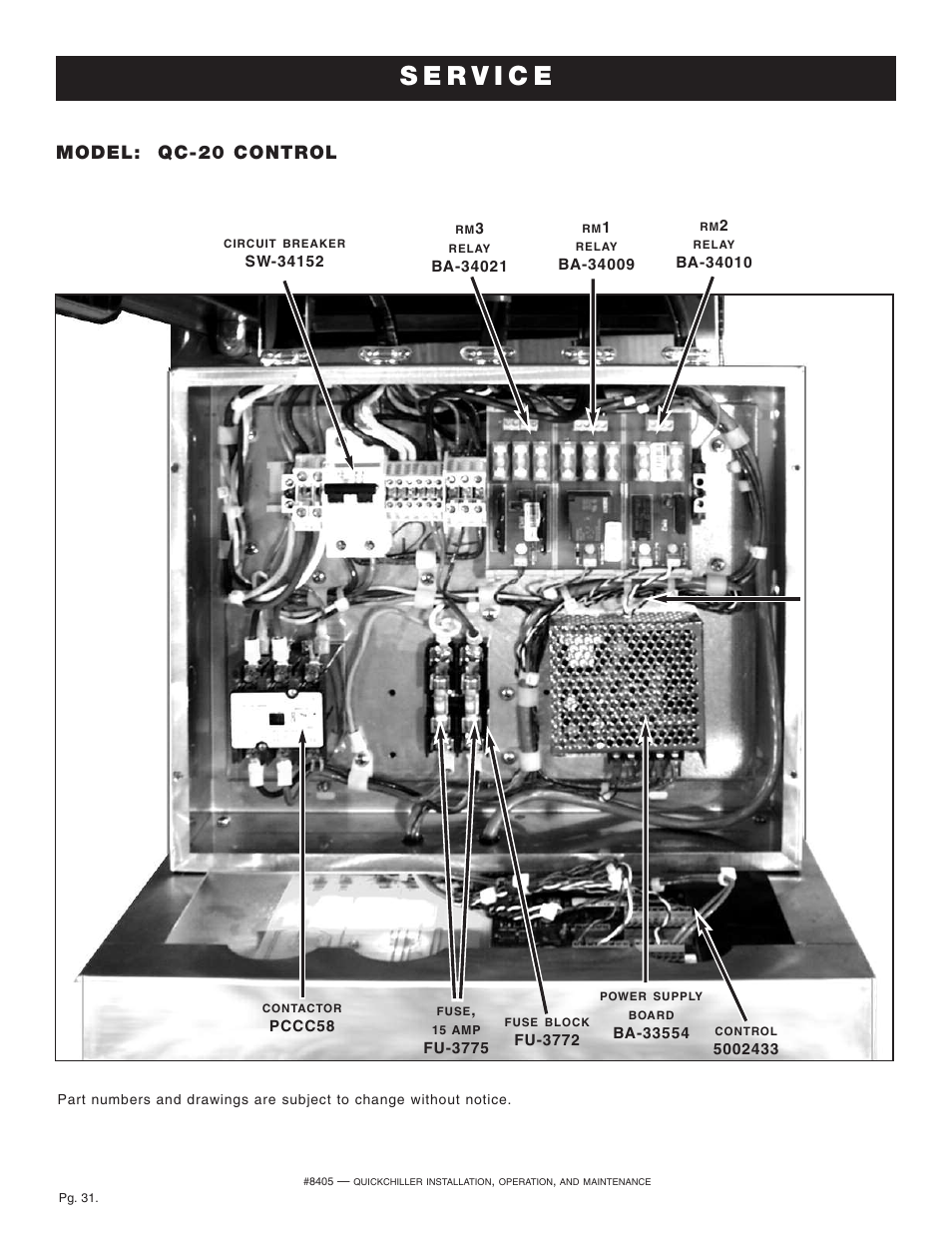 Model: qc-20 control | Alto-Shaam QuickChiller QC-50 User Manual | Page 33 / 60