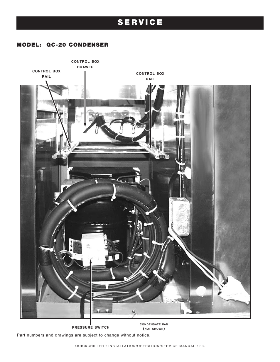 Model: qc-20 condenser | Alto-Shaam QuickChiller QC-50 User Manual | Page 35 / 60