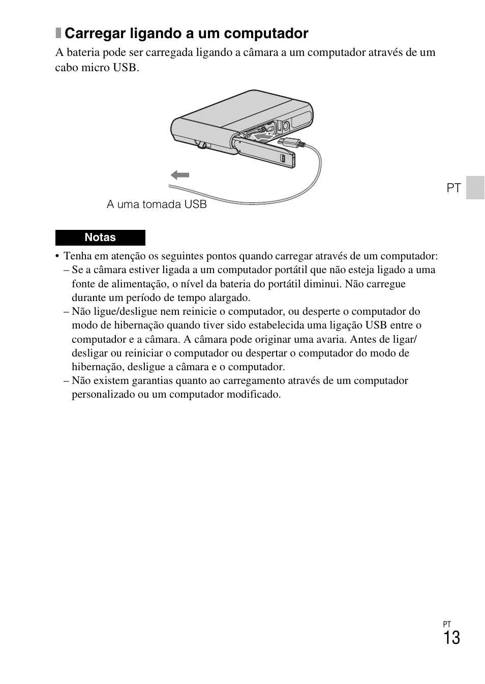 Xcarregar ligando a um computador | Sony DSC-TX30 User Manual | Page 159 / 643