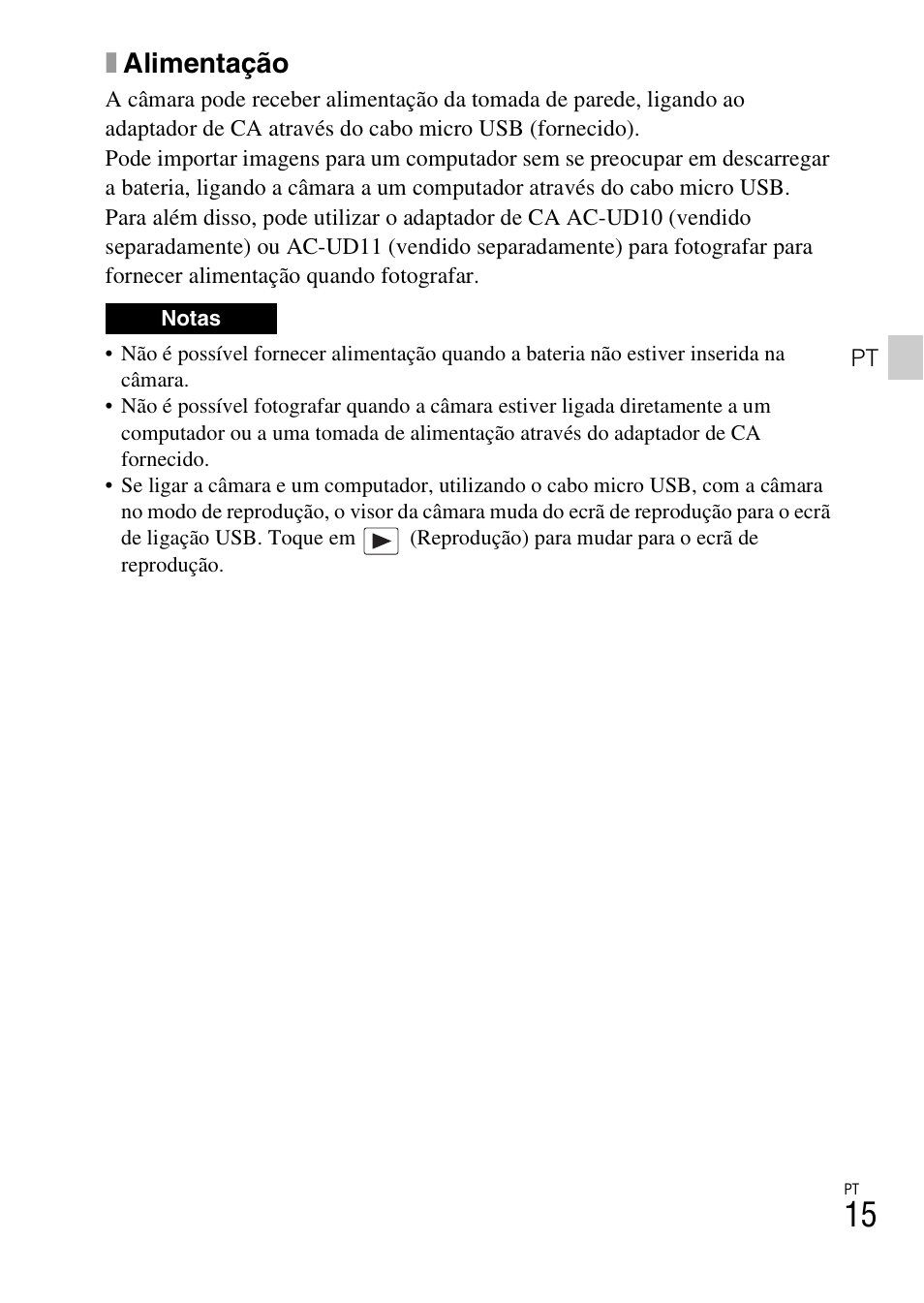 Xalimentação | Sony DSC-TX30 User Manual | Page 161 / 643