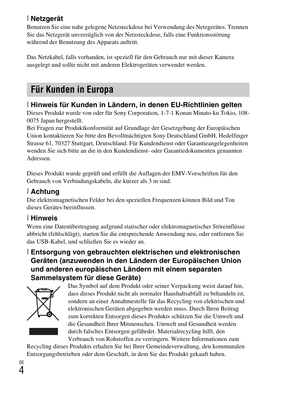 Für kunden in europa | Sony DSC-TX30 User Manual | Page 184 / 643