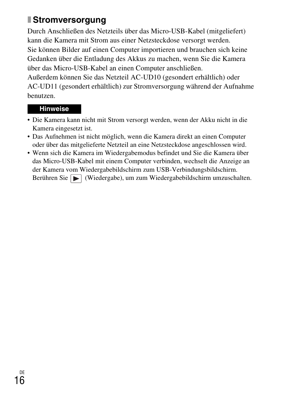 Xstromversorgung | Sony DSC-TX30 User Manual | Page 196 / 643