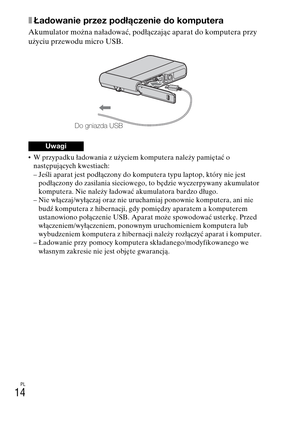 Xładowanie przez podłączenie do komputera | Sony DSC-TX30 User Manual | Page 264 / 643