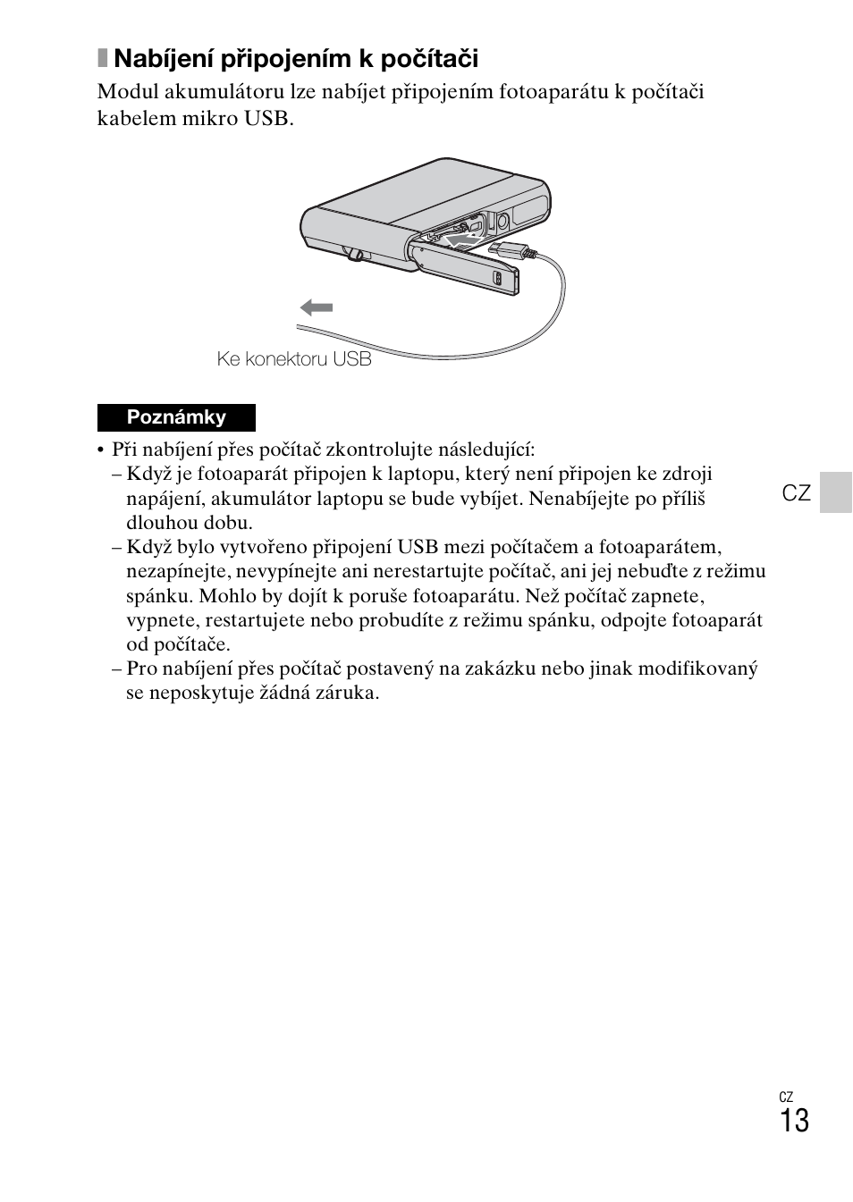 Xnabíjení připojením k počítači | Sony DSC-TX30 User Manual | Page 299 / 643
