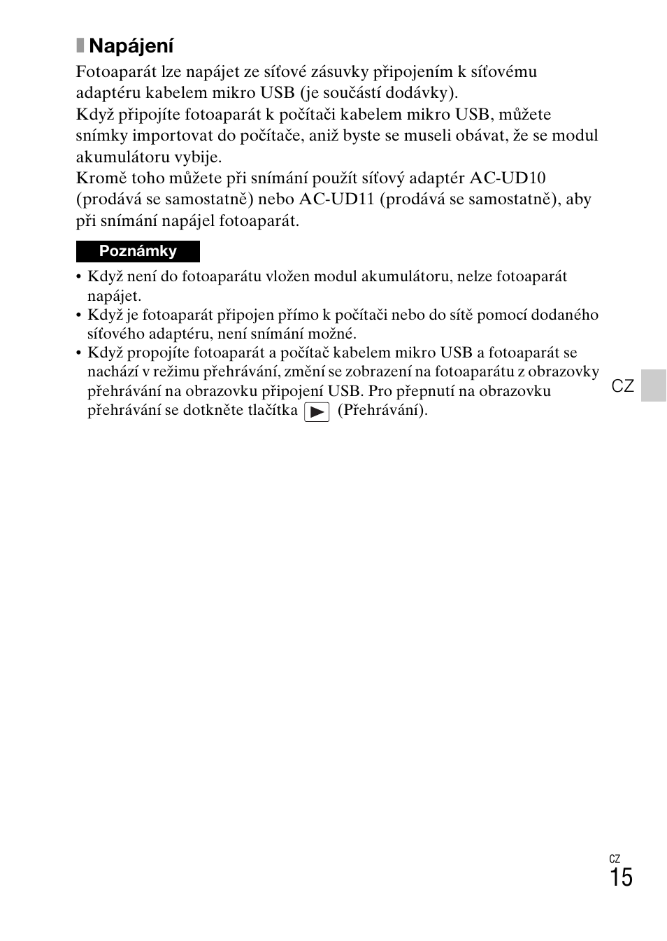 Xnapájení | Sony DSC-TX30 User Manual | Page 301 / 643