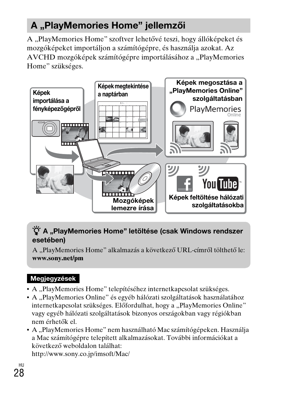 A „playmemories home” jellemzői | Sony DSC-TX30 User Manual | Page 348 / 643