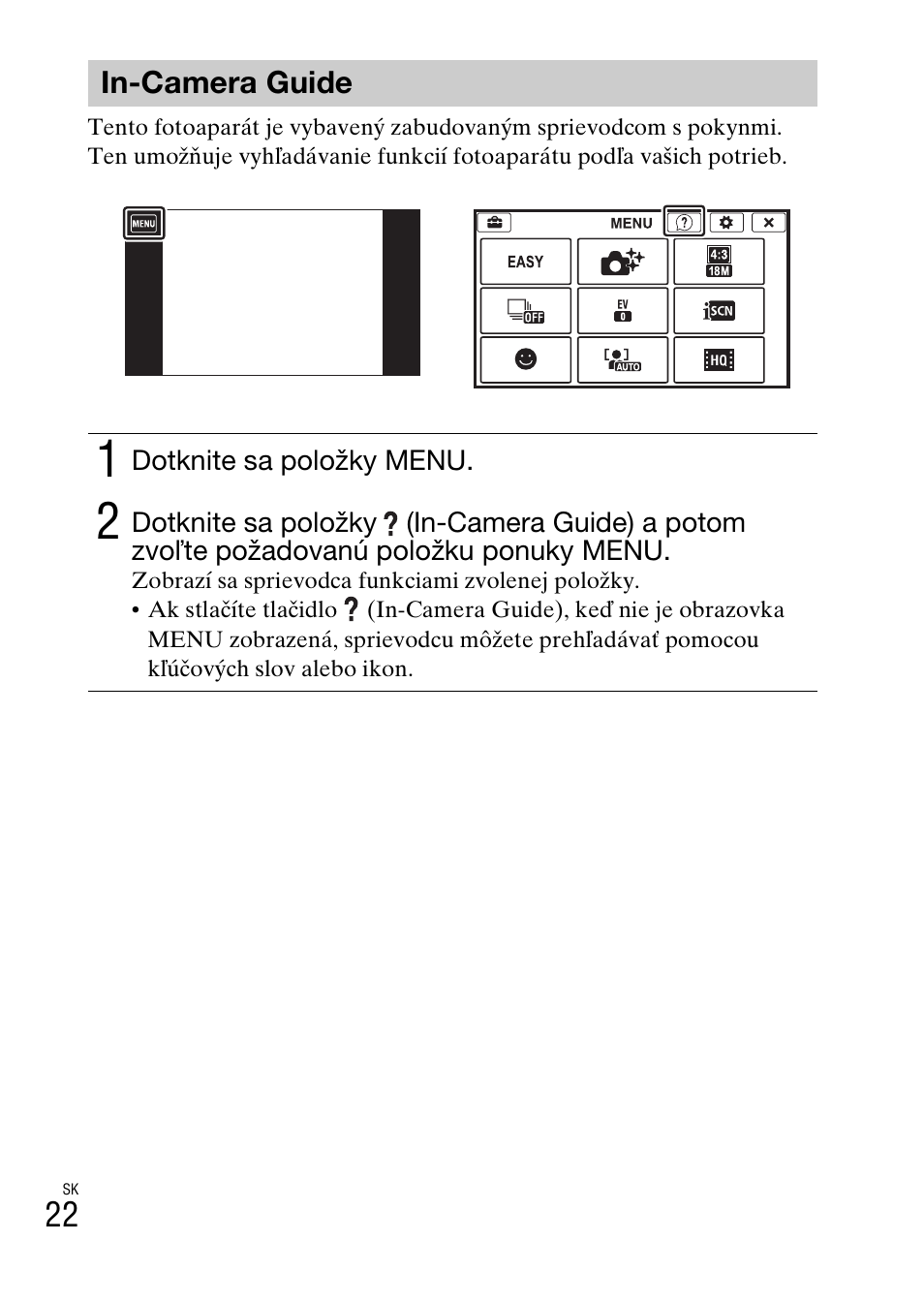 In-camera guide | Sony DSC-TX30 User Manual | Page 378 / 643