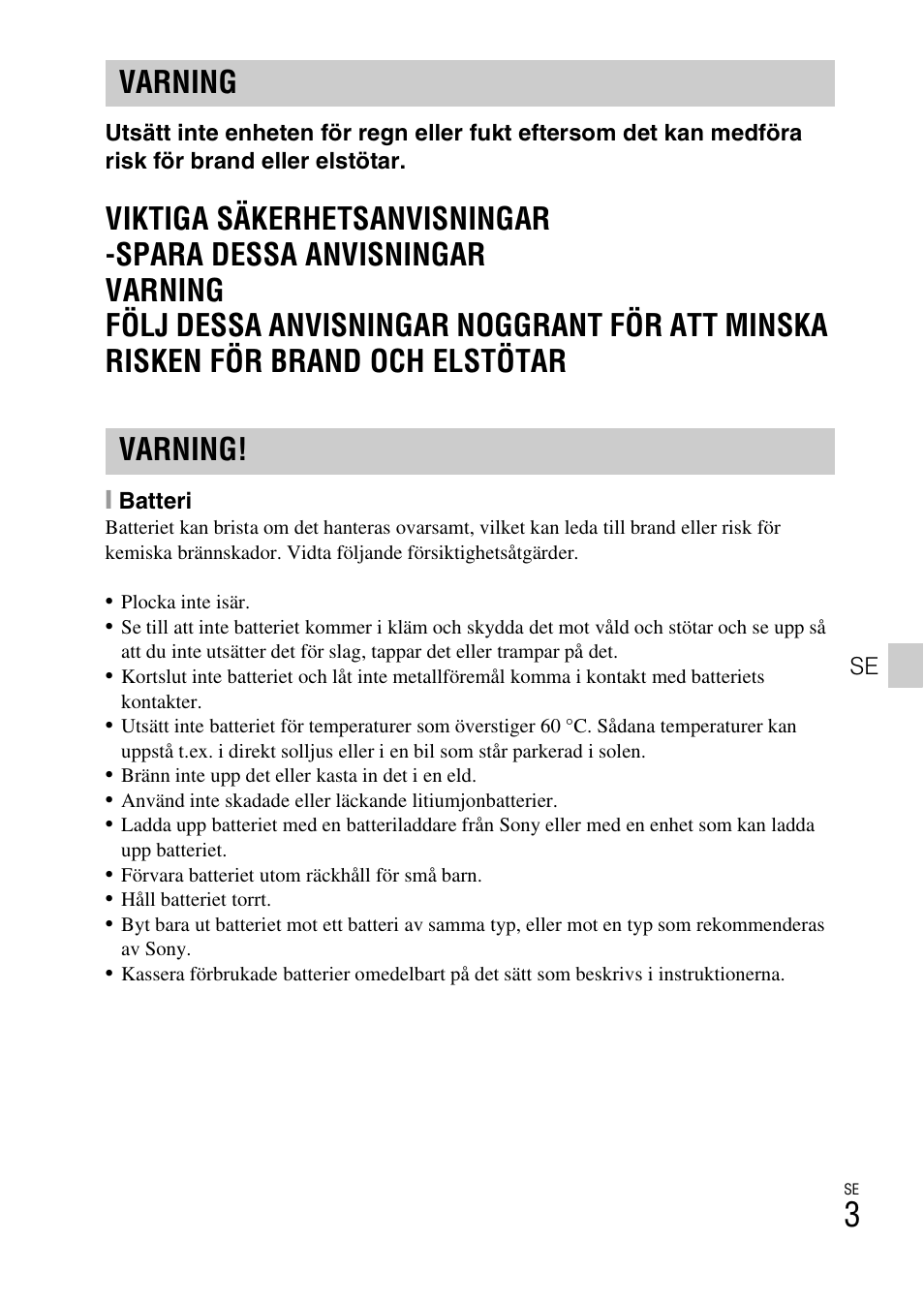 Varning varning | Sony DSC-TX30 User Manual | Page 397 / 643