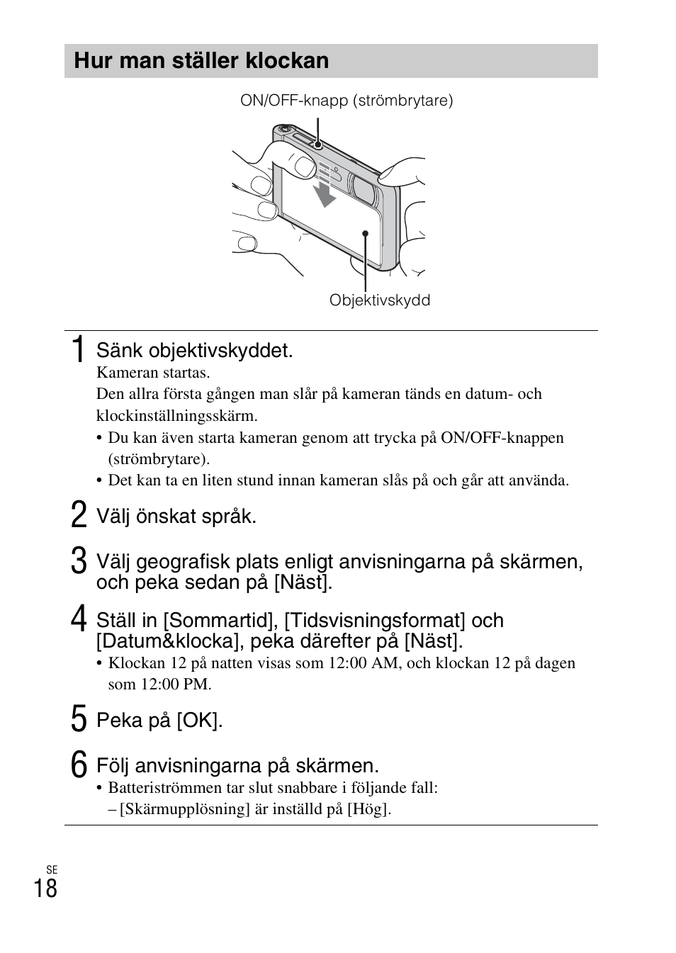 Hur man ställer klockan | Sony DSC-TX30 User Manual | Page 412 / 643