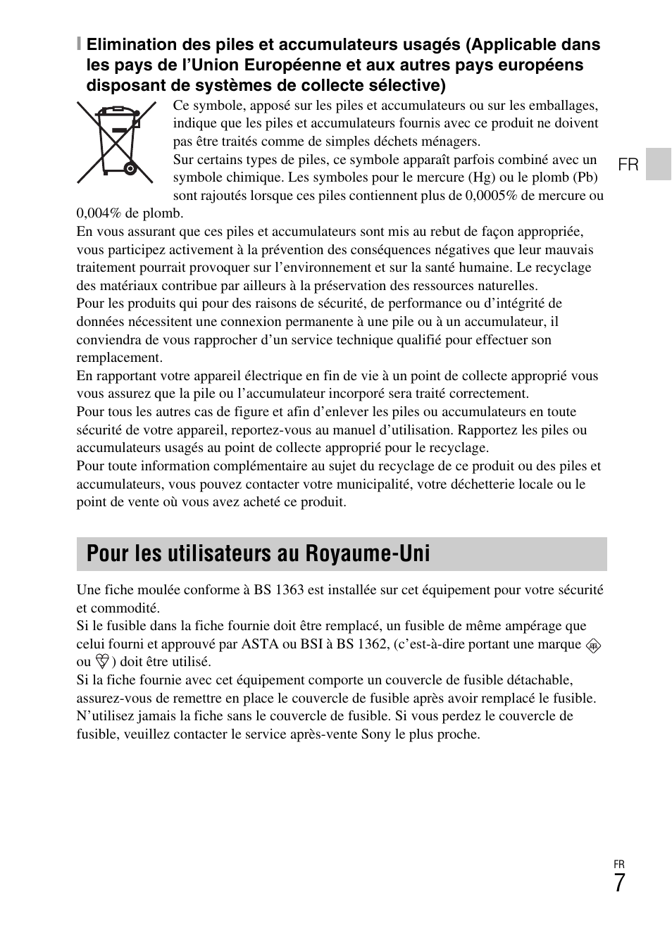 Pour les utilisateurs au royaume-uni | Sony DSC-TX30 User Manual | Page 43 / 643