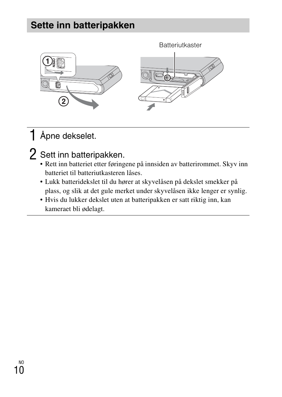 Sette inn batteripakken | Sony DSC-TX30 User Manual | Page 472 / 643