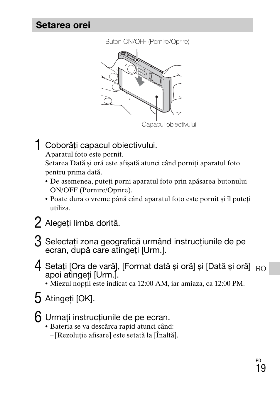 Setarea orei | Sony DSC-TX30 User Manual | Page 583 / 643