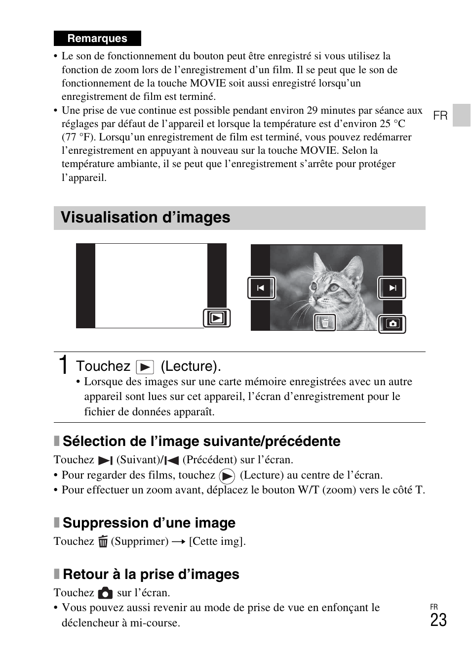 Visualisation d’images | Sony DSC-TX30 User Manual | Page 59 / 643