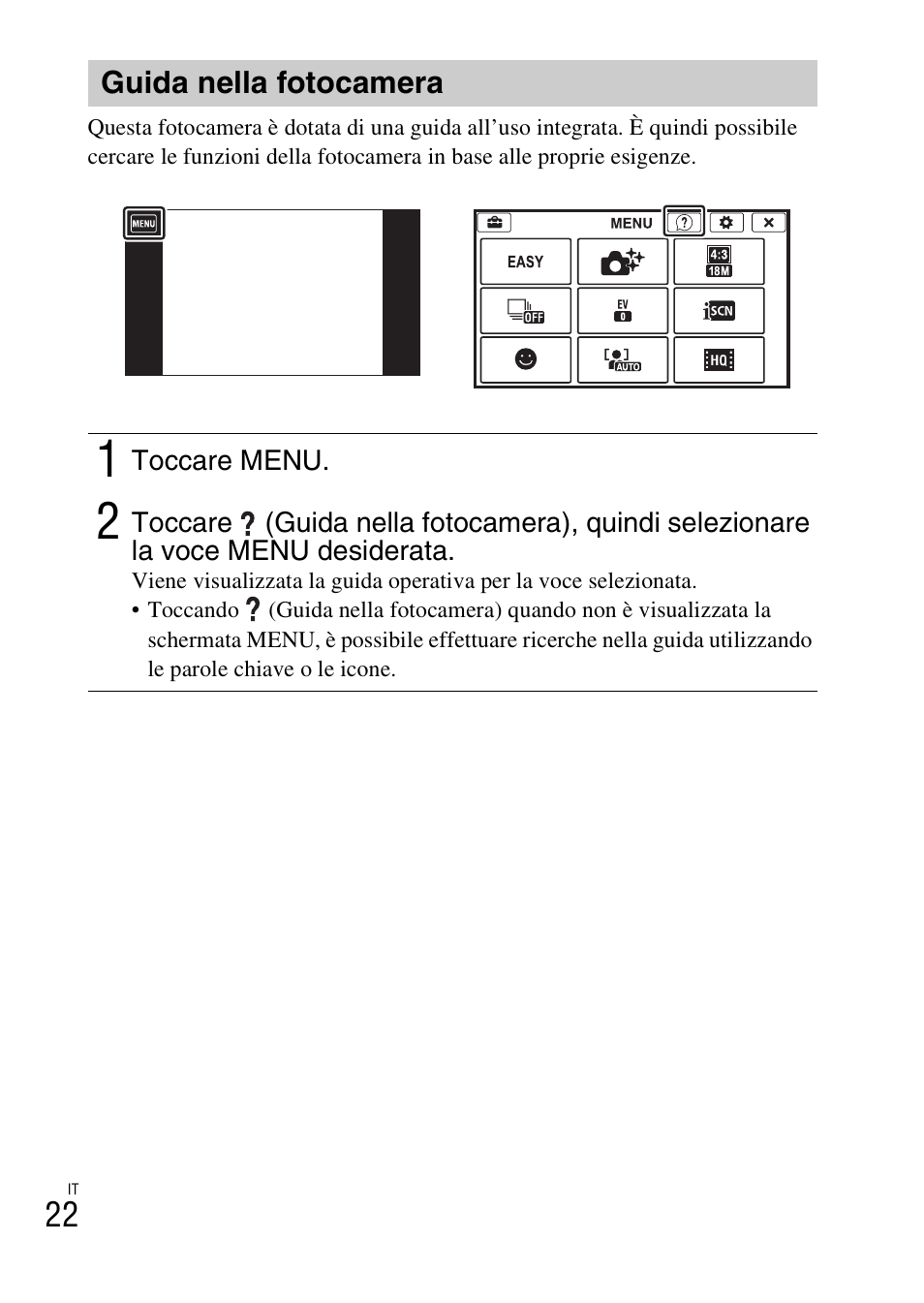 Guida nella fotocamera | Sony DSC-TX30 User Manual | Page 96 / 643