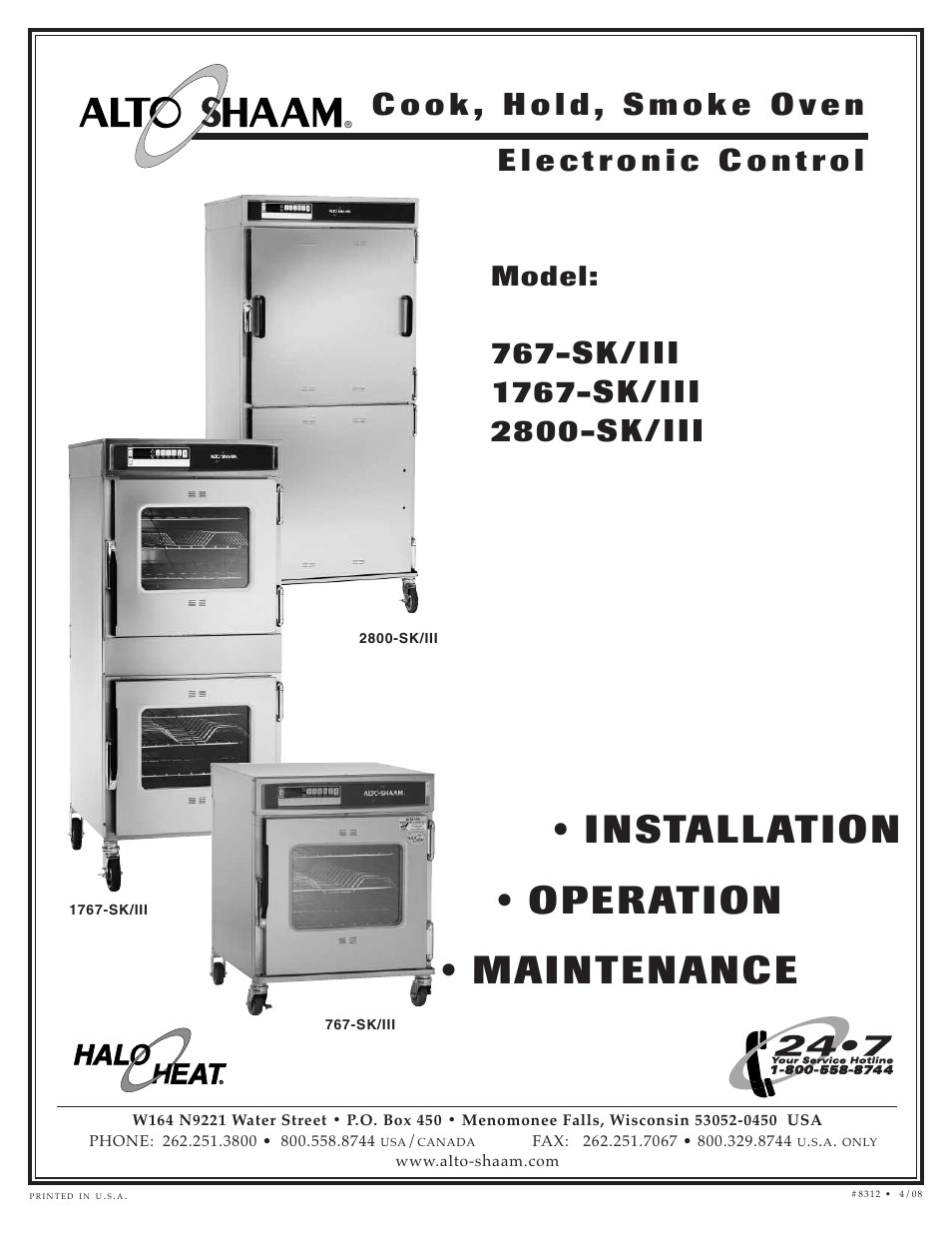 Alto-Shaam 1767-SK/III User Manual | 39 pages