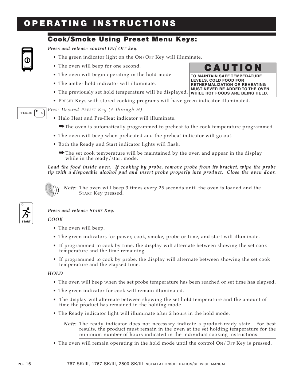 Cook/smoke using preset menu keys | Alto-Shaam 1767-SK/III User Manual | Page 17 / 39