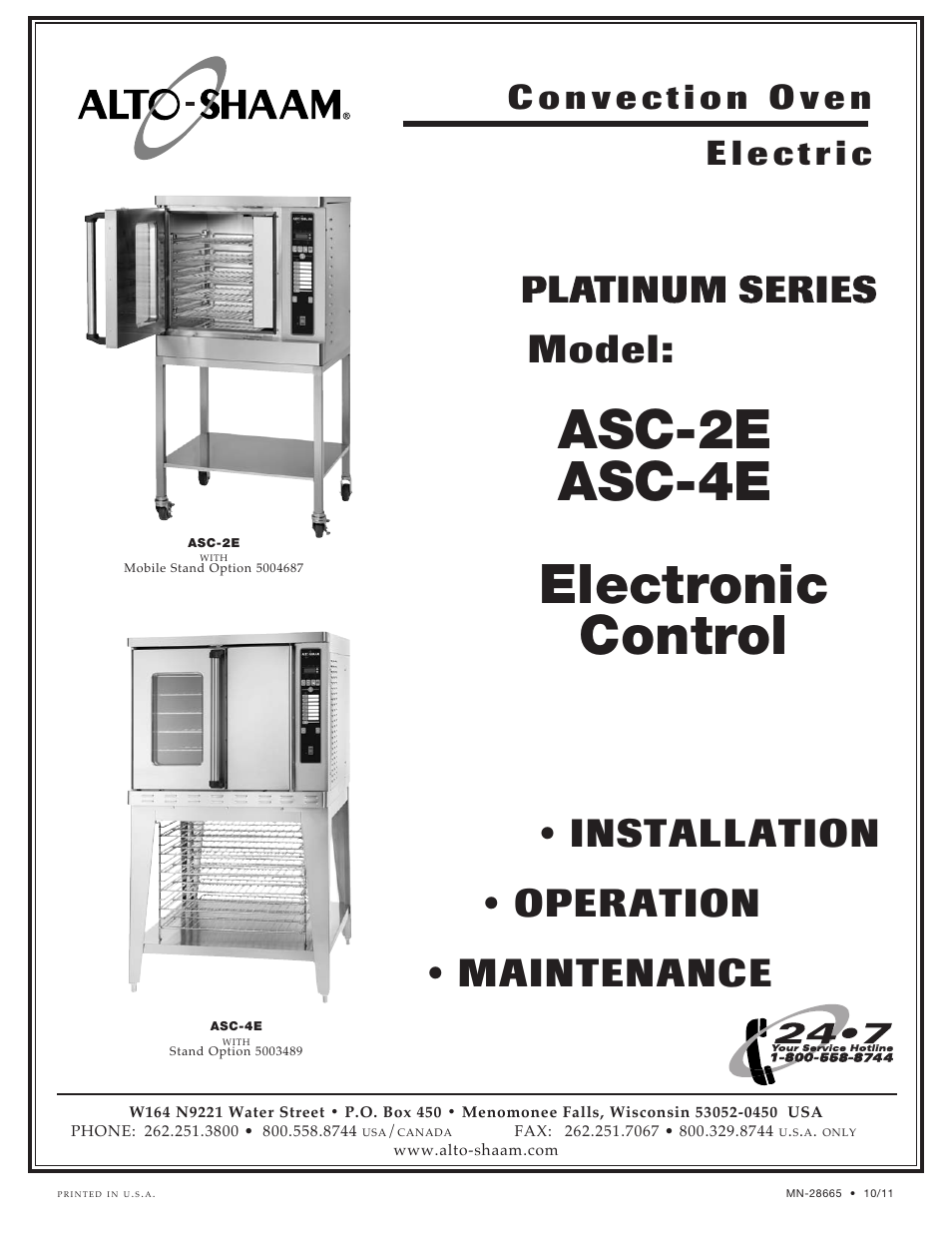 Alto-Shaam PLATINUM SERIES ASC-2E User Manual | 30 pages