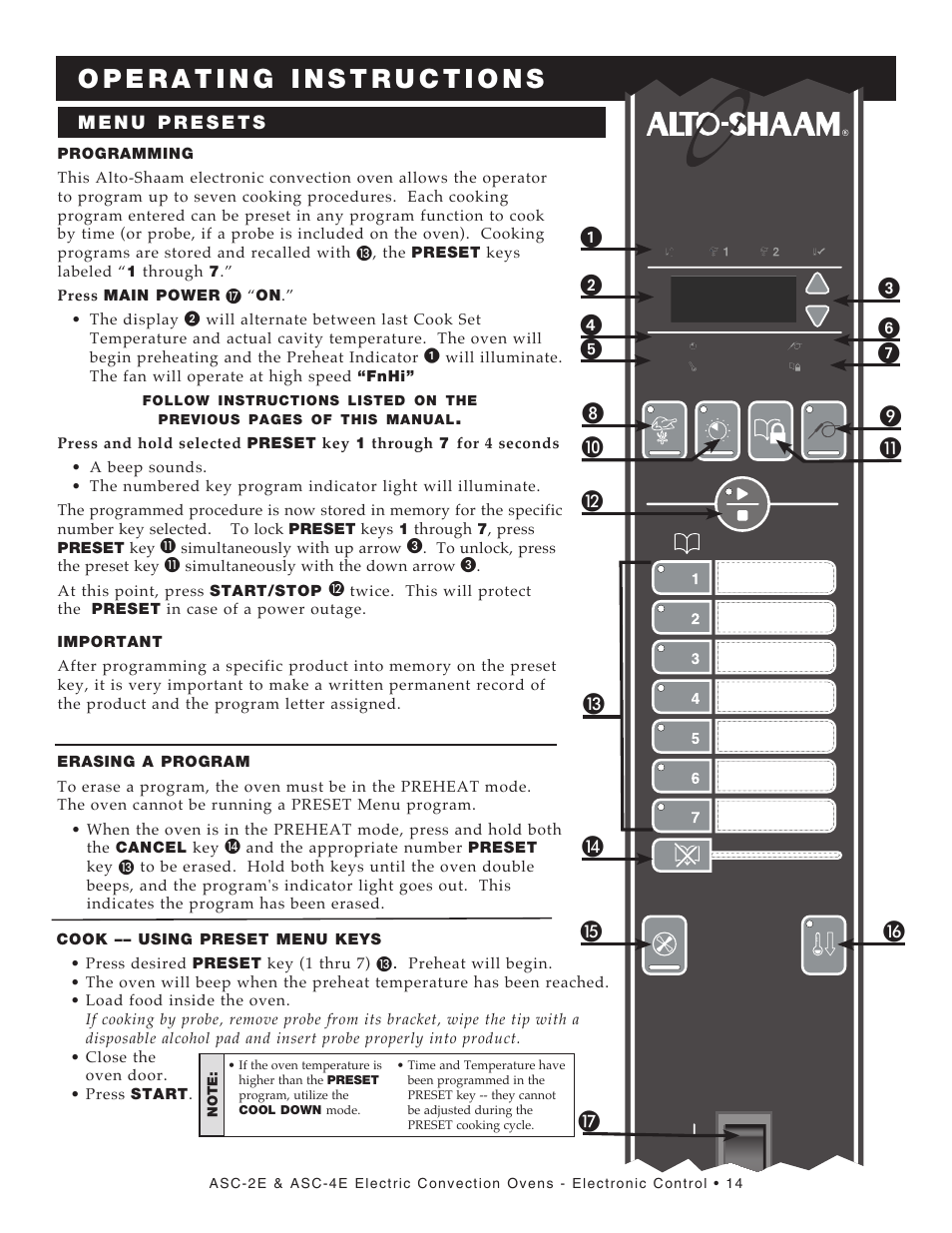 Alto-Shaam PLATINUM SERIES ASC-2E User Manual | Page 16 / 30