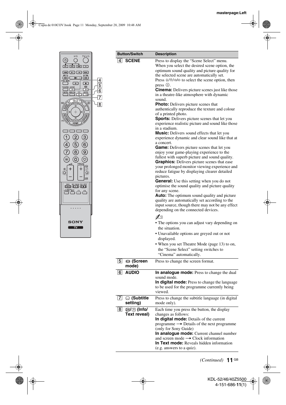 Sony KDL-52Z5800 User Manual | Page 11 / 175